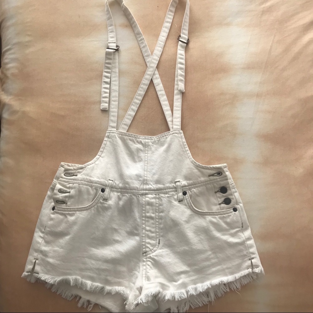 White Free People Overalls